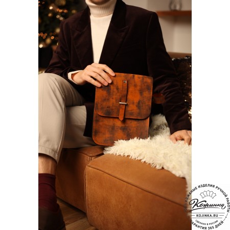 Кожаная сумка через плечо "Казань" (старение) 